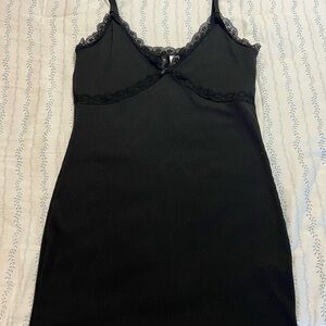 H&M Black Lace Trim Mini Dress